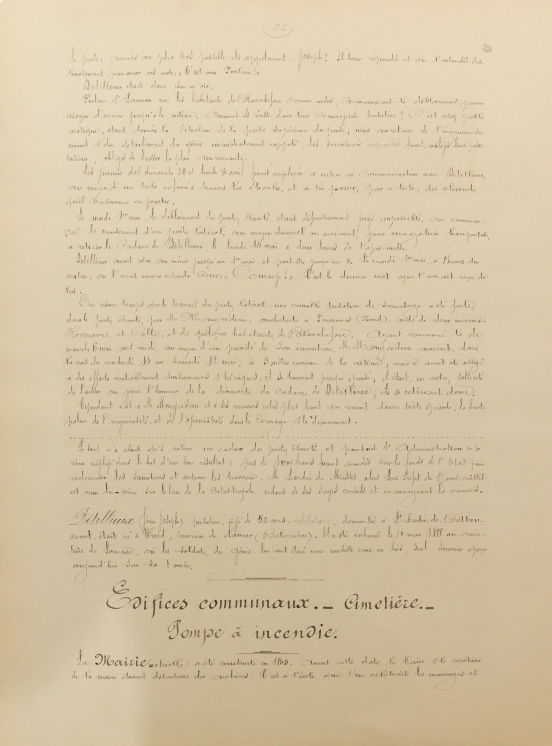 Manuscrit original de Martin Eugène Legrand, feuillet 22/36